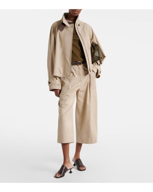 Loewe Natural Cotton And Silk Cropped Pants