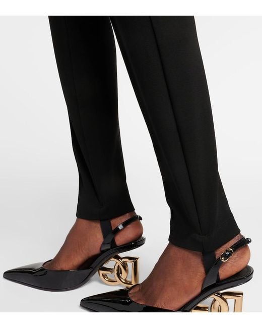 Dolce & Gabbana Black High-Rise Stirrup Leggings
