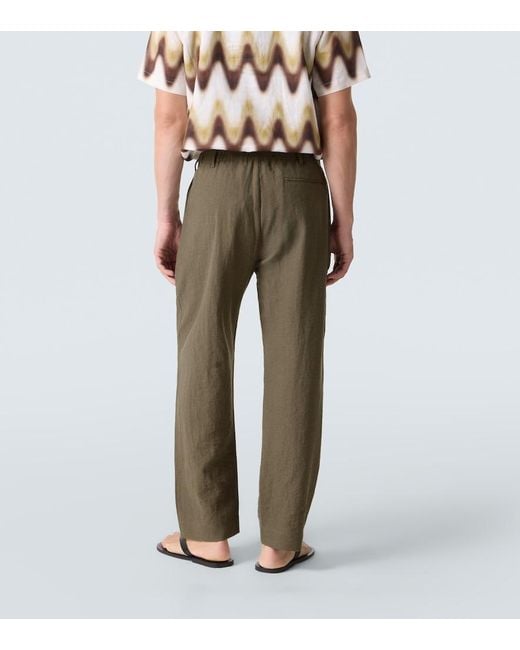 Commas Green Mid-Rise Straight Pants for men