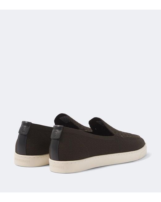 Giorgio Armani Black Asv Jacquard Slip-On Shoes for men
