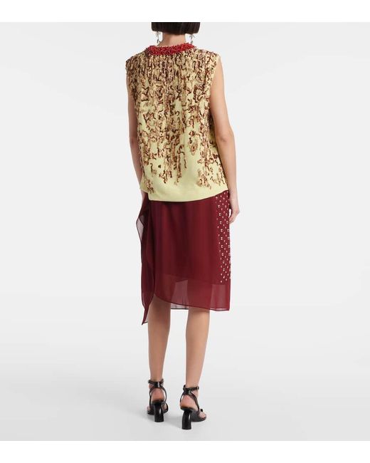 Dries Van Noten Green Embellished Top