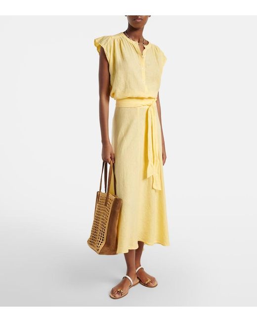 Velvet Yellow Janey Linen Shirt