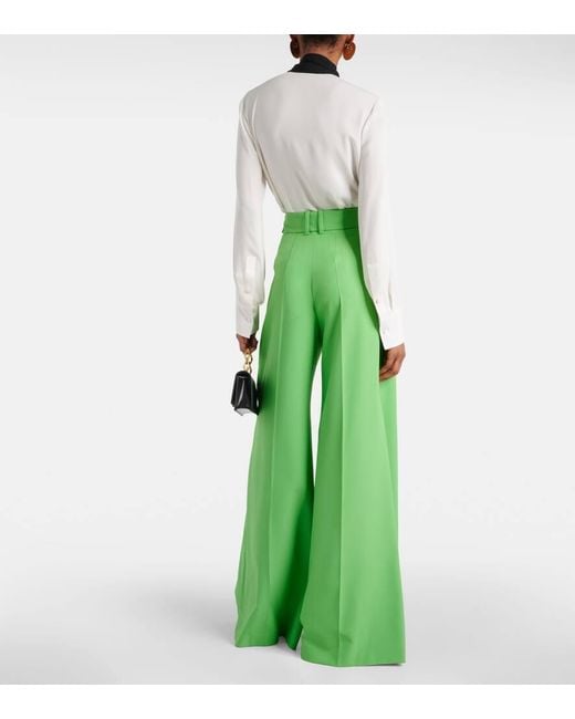 Alexandre Vauthier Green Weite High-Rise-Hose