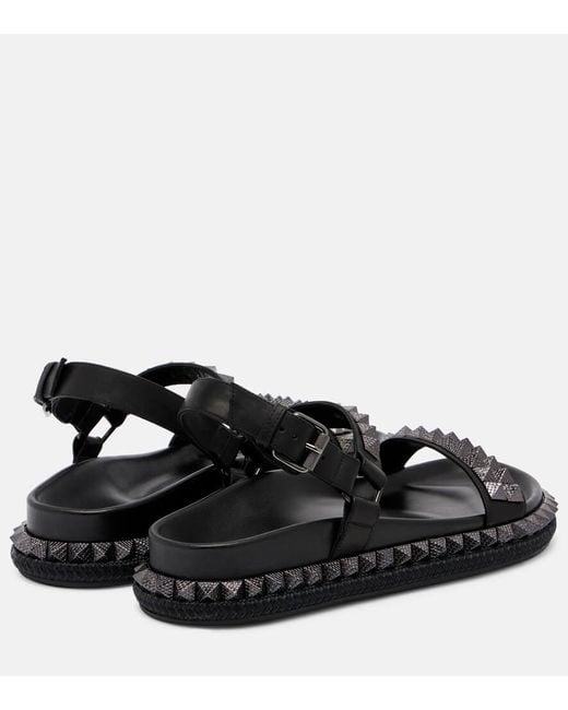 Christian Louboutin Black Pyrabizz Calf Leather Sandals