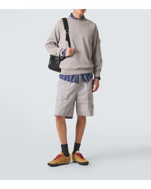 Stone Island Gray Compass Cotton Jersey Sweatshirt for men