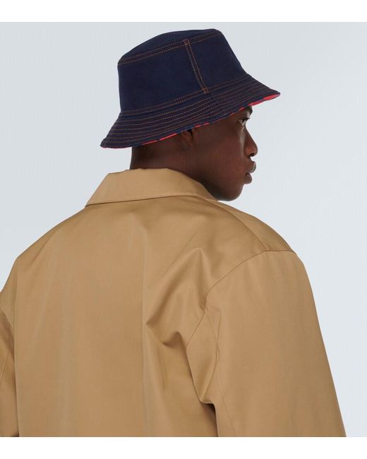 Burberry Blue Reversible Bucket Hat for men