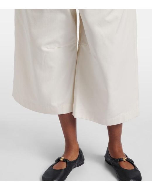 Loewe Natural Cotton And Silk Gabardine Culottes