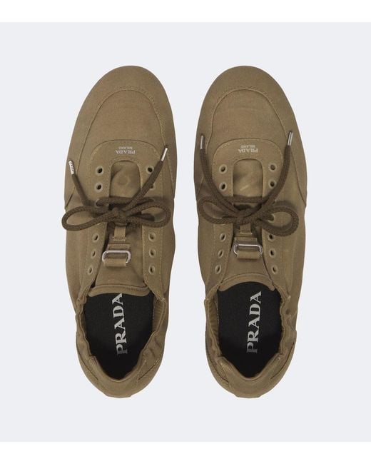Prada Green Collapse Canvas Sneakers for men