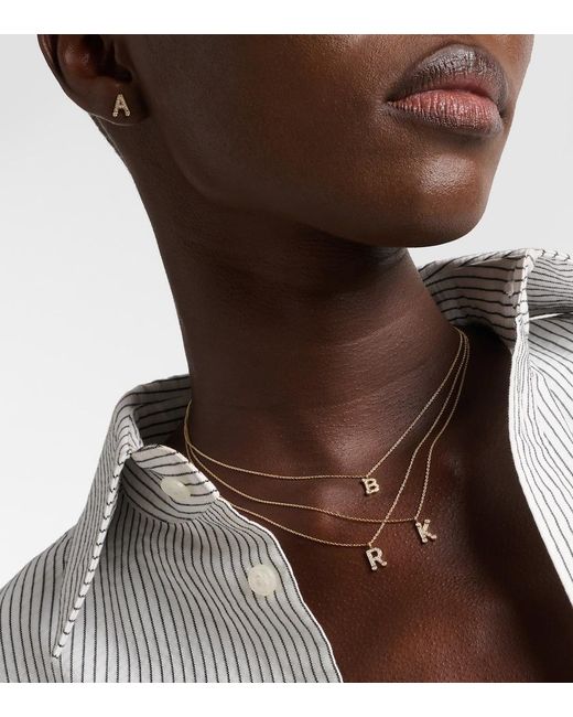 Sophie Bille Brahe White Initial 18Kt Necklace With Diamonds