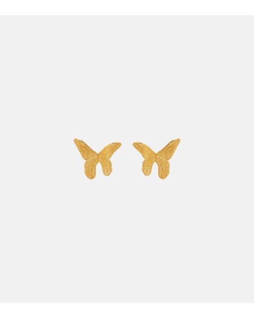 Oscar de la Renta Metallic Butterfly Earrings
