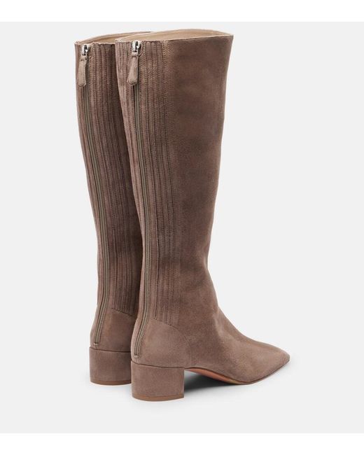 Aquazzura Brown Saint Honore 35 Suede Knee-High Boots
