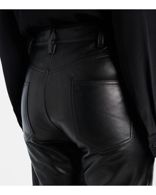 Nili Lotan Black Joan Leather Pants