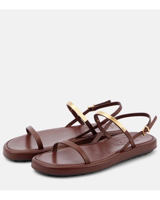 Tod's Brown Sandalen Aus Leder