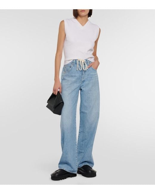 Citizens of Humanity Blue Brynn Low-Rise Wide-Leg Jeans