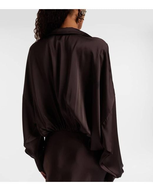 Norma Kamali Brown Robe Aus Satin