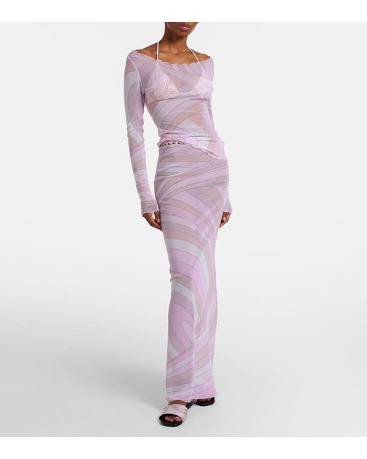 Emilio Pucci Pink Iride Tulle Top