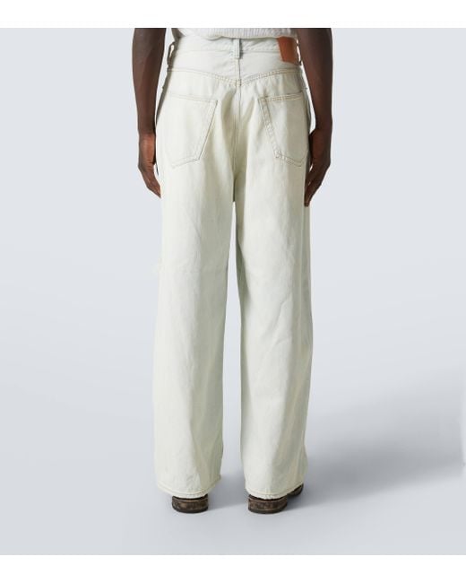 Acne White Super Baggy Wide-Leg Jeans for men