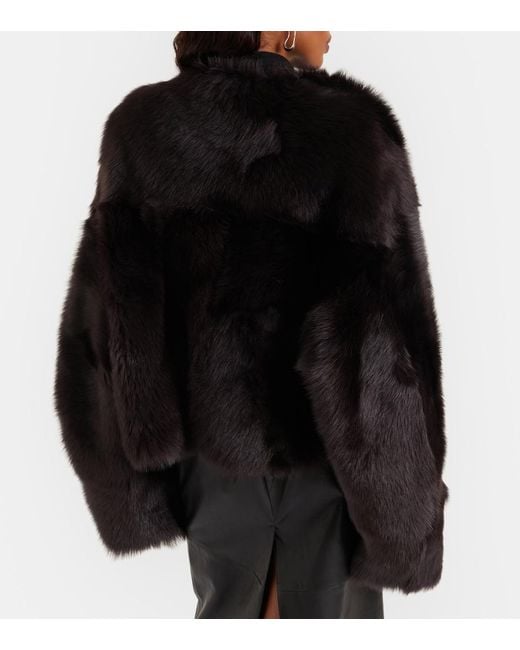 Nour Hammour Black Dianne Shearling Jacket