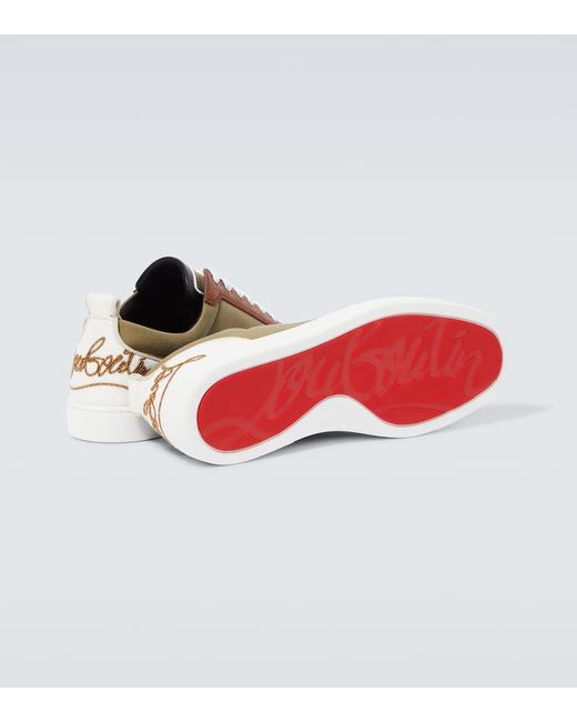 Christian Louboutin Multicolor Fun Louis Junior Leather And Canvas Sneakers for men