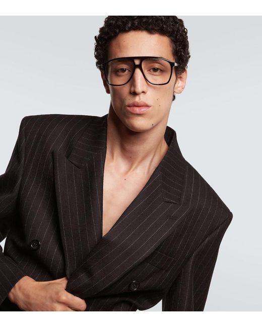 Saint Laurent Brown Sl 596 Dune Aviator Glasses for men