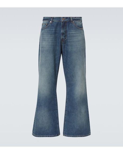 ERL Blue Mid-Rise Flared Jeans for men