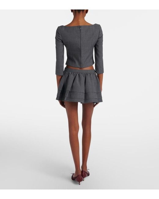 ShuShu/Tong Gray Gathered Miniskirt