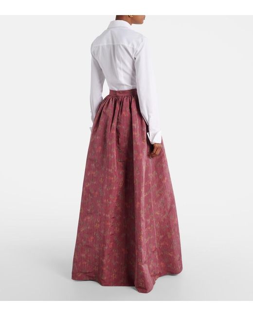 Markarian Red Morgaine Floral Maxi Skirt