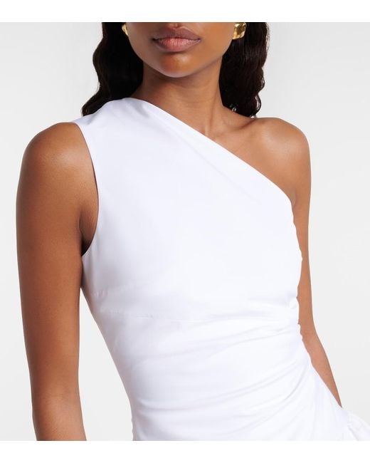 Patou White Gathered Faille Minidress