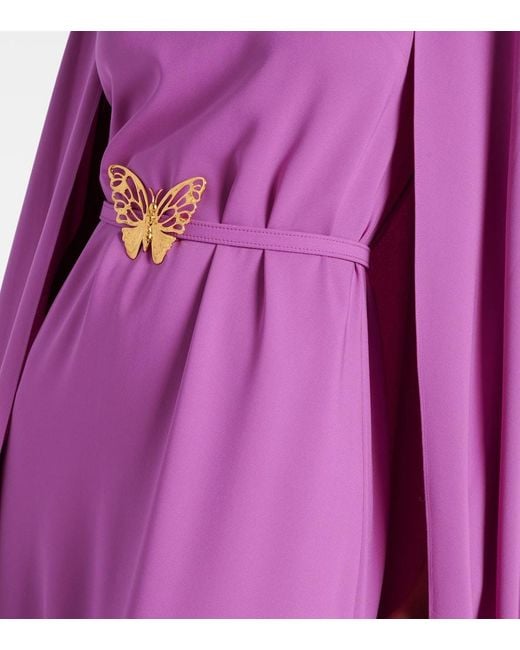 Robe Longue En Soie Melangee Oscar de la Renta en coloris Purple