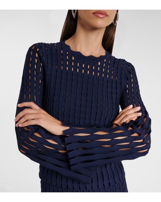 Jonathan Simkhai Blue Open-Knit Top