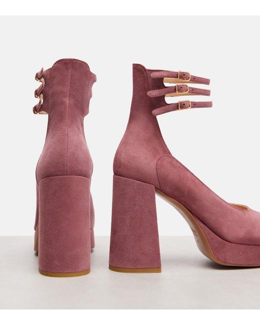 Chloé Purple Loti 100 Suede Platform Pumps