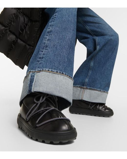 Bogner Black Chamonix Leather Ankle Boots