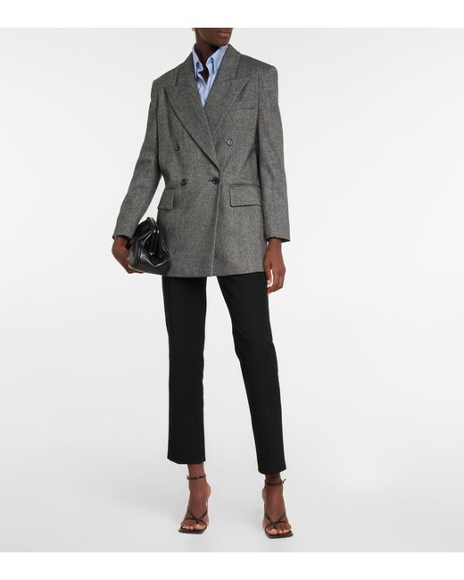Max Mara Tunica Wool-blend Blazer in Gray | Lyst