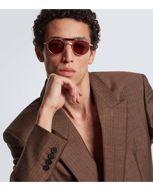 Jacques Marie Mage Pink Dasan Aviator Sunglasses for men