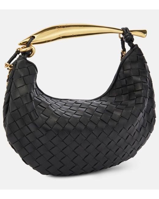 Borsa sardine color space in pelle di Bottega Veneta in Black
