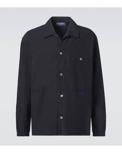 Stone Island Hemdjacke Marina Aus Baumwoll-Canvas in Blue für Herren