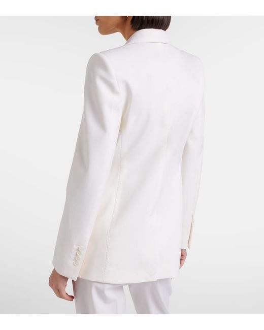 Dolce & Gabbana White Wool-Blend Blazer
