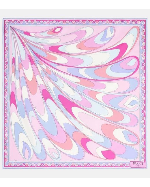Emilio Pucci Pink Foulard Silk Twill Scarf