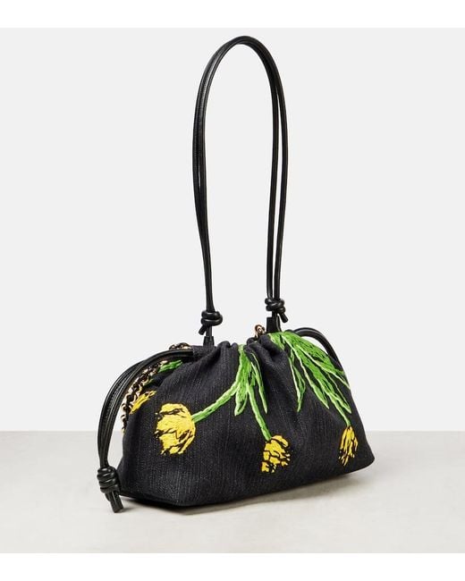 Loewe Green Paula's Ibiza Clutch Flamenco Medium