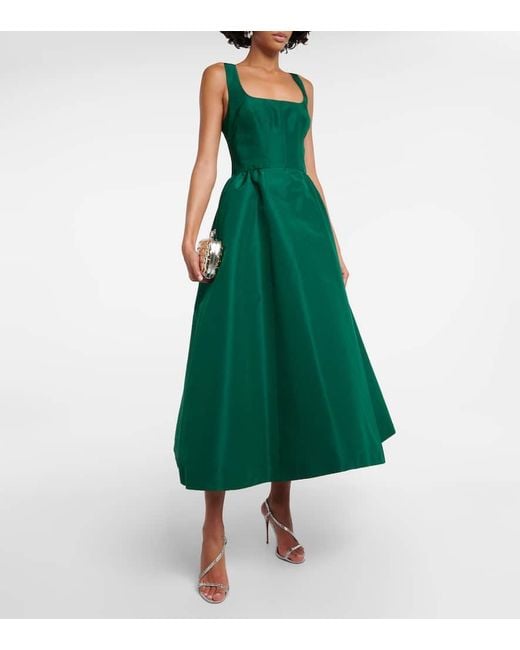 Vestido largo de seda Carolina Herrera de color Green
