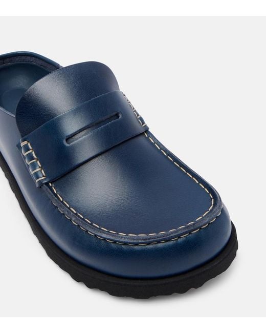 Birkenstock Blue Naples Leather Mules