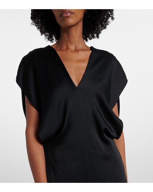 Stella McCartney Black Open-Back Satin Maxi Dress