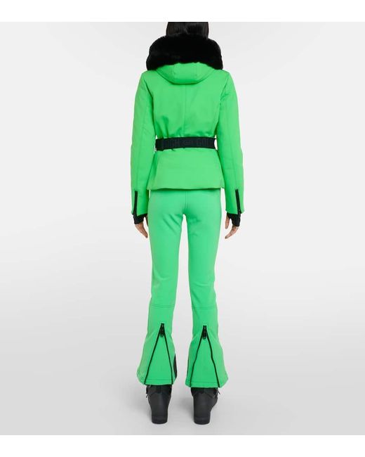 Goldbergh Green Hida Faux Fur-trimmed Ski Jacket