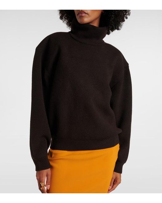 Pull A Col Roule En Laine Saint Laurent en coloris Black