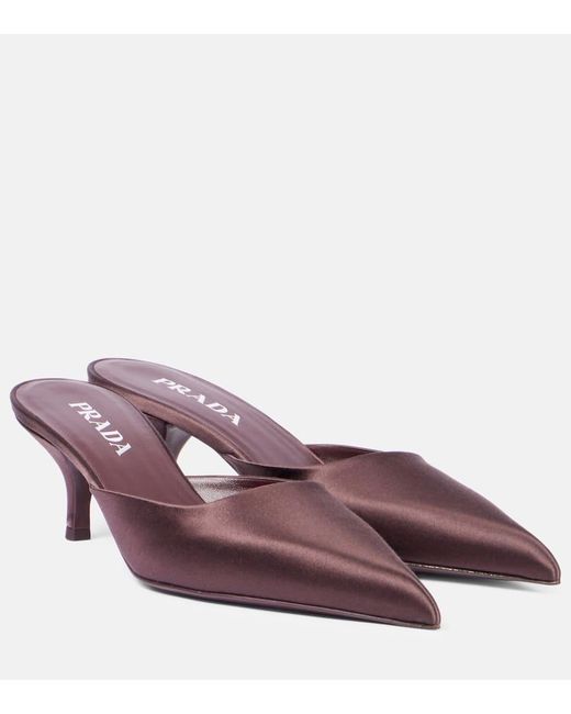 Prada Purple Satin Mules