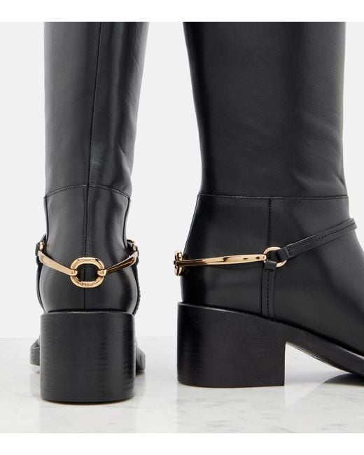Chloé Black Dakota Leather Knee-High Boots