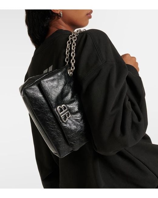 Balenciaga White Monaco Mini Bb Leather Shoulder Bag