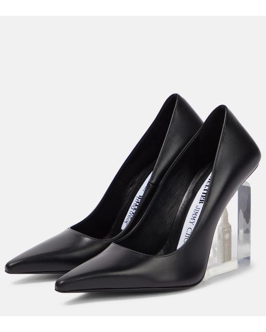 Jimmy Choo Black X Jean Paul Gaultier Leather Wedge Pumps