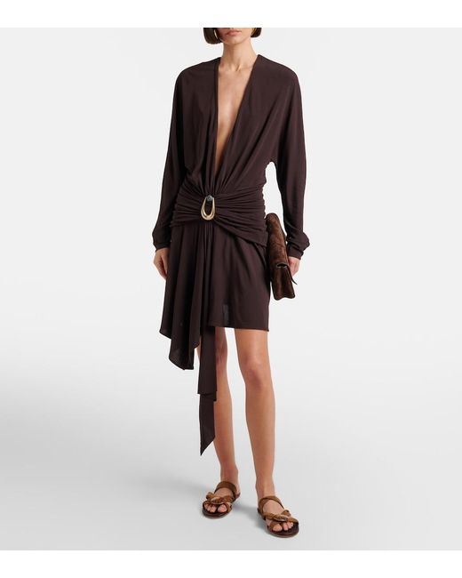 Christopher Esber Brown Doma Embellished Suede Sandals