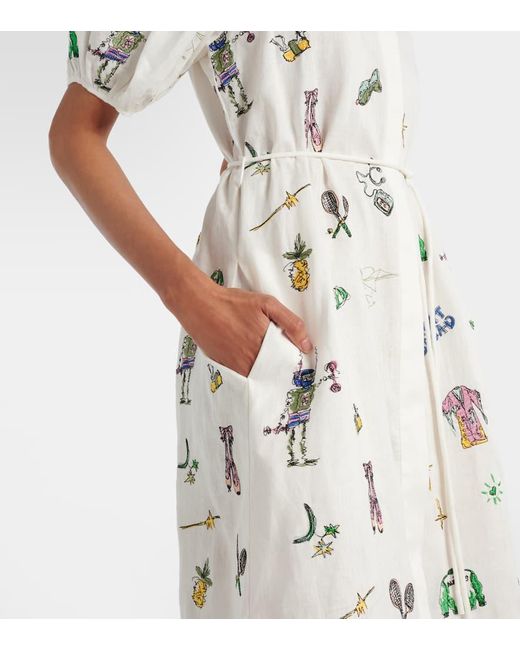 ALÉMAIS White Play Embroidered Shirt Dress